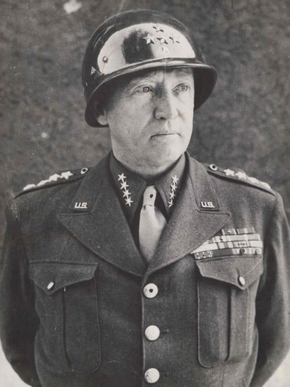 null Portrait du Général Patton (1885 – 1945). Epreuve photographique argentique,...