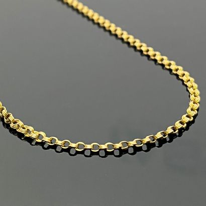 null 750 mils rose gold double jaseron chain, yellow gold clasp. Weight: 6.6 g