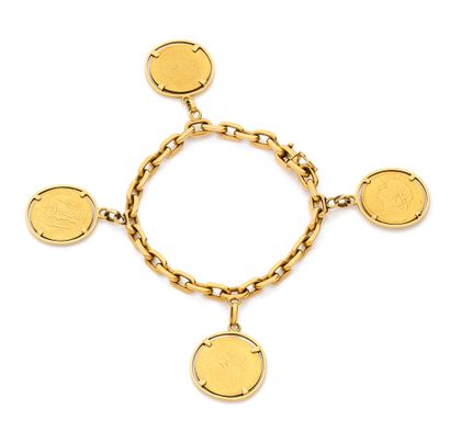 null BOUCHERON Paris. BRACELET in yellow gold 750 mil. with wide forçat links, holding...