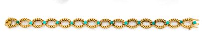 null BOUCHERON Paris. BRACELET in 750 mils yellow gold with double oval twisted links...