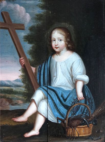 null Ecole française du XVIIe siècle Christ enfant aux instruments de la passion....
