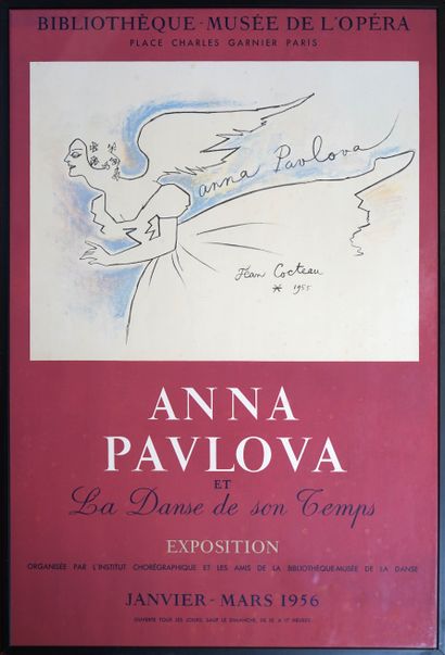 null Jean COCTEAU (1889-1963) Affiche pour Anna Pavlova et la danse de son temps,...