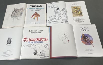 null Quatre bandes dessinées dédicacées par Plisson, Morchoisne, Placide, Morice