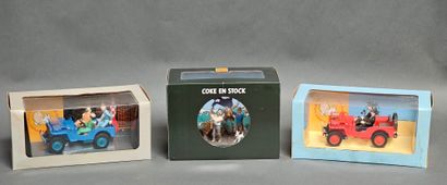null TINTIN Trois dioramas dont Coke en Sotck ed. Moulinsart et Objectif Lune et...