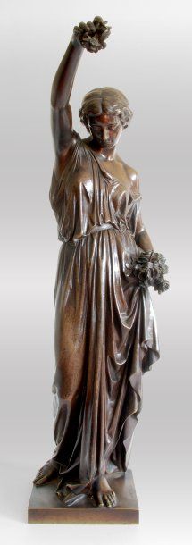 AIME MILLET (1819-1891) Aimé MILLET (1819-1891)
Flore
Bronze à patine brune, signé...