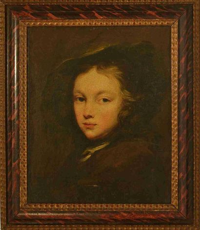 null Ecole ANGLAISE du XVIIIe, entourage de Philippe MERCIER. Portrait de jeune garçon...
