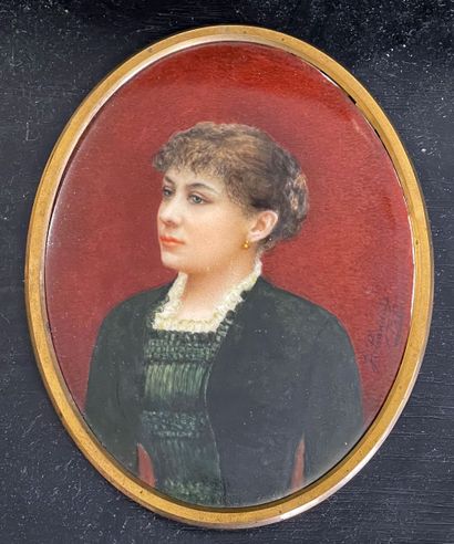 J. LANDAIS, fin XIXe Portrait de femme de...