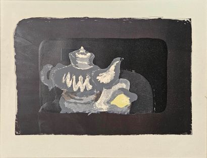 null Georges BRAQUE 51882-1963) Théière Grise. Lithographie. 49 x 63 cm à vue