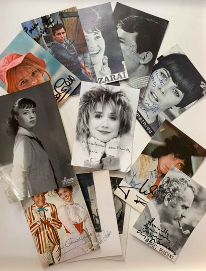Collection of autographed cards: actors,...