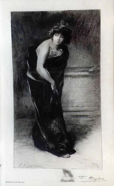 null Ferdinand ROYBET (1840-1920) Femme drapée. Pointe sèche signée en bas à droite....