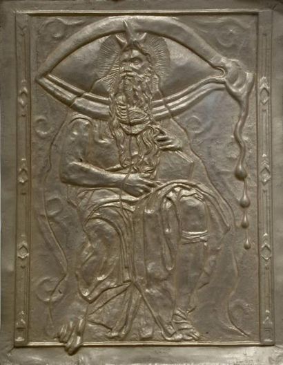 null Salvador DALI (1904-1989) Moïse et le Monothéisme. Bas-relief en bronze repoussé...