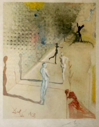 null Salvador DALI (1904-1989). Composition théâtrale, 1962. Lithographie sur japon...
