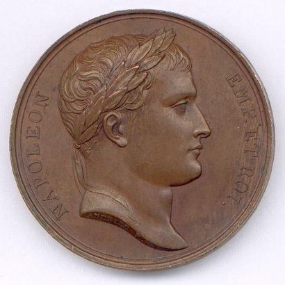 null NAPOLÉON Ier 1804-1814 Médaille en cuivre «la vaccine» (1804) Esculape et la...
