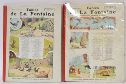 null Lot de 2 vol: Benjamin RABIER (Ill). Fables de La Fontaine. Ed. Jules Taillandier,...