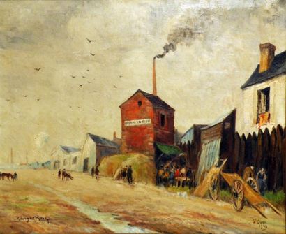 null  NON VENU *Georges ROSE (1895-1951). Saint Ouen, 1946. Huile sur toile signée...