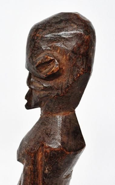 null Sculpture féminine fétichée et porteuse de jarre ? Lobi - Burkina Faso Bois...