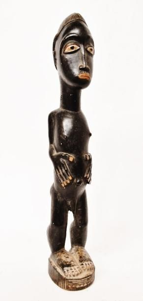 null Statuette d'un époux de l'au-delà - BAOULE ? Côte d'Ivoire. Bois polychrome...