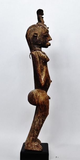 null Statue hermaphrodite ? Peuple Birifor ? Burkina Faso Bois dur à très ancienne...