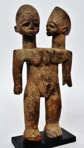 null Statuette Janus / Siamois (?) - Lobi ? Burkina Faso Bois dur à patine très ancienne...