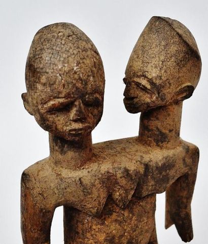 null Statuette Janus / Siamois (?) - Lobi ? Burkina Faso Bois dur à patine très ancienne...