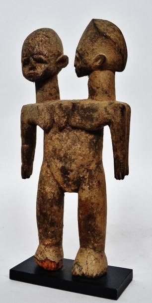 null Statuette Janus / Siamois (?) - Lobi ? Burkina Faso Bois dur à patine très ancienne...