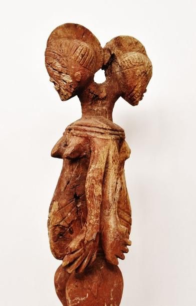 null Statue féminine Janus ? Mossi / région de Saponé - Burkina Faso Bois érodé à...