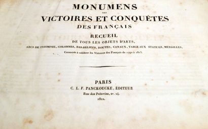 null EDITION PANCKOUCKE. MONUMENTS des VICTOIRES et CONQUETES des FRANCAIS. in-quarto...