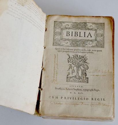 null BIBLIA LUTETIAE. Bible en latin: Biblia Quid in hac editione praestitum sit,...