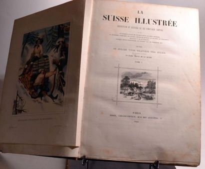 null LA SUISSE ILLUSTREE, Didier 1851, planches de costumes en couleurs, 2 vol. in4...