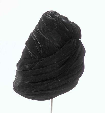 null CHRISTIAN DIOR - chapeau turban en velours noir, style années 40, esthétique...