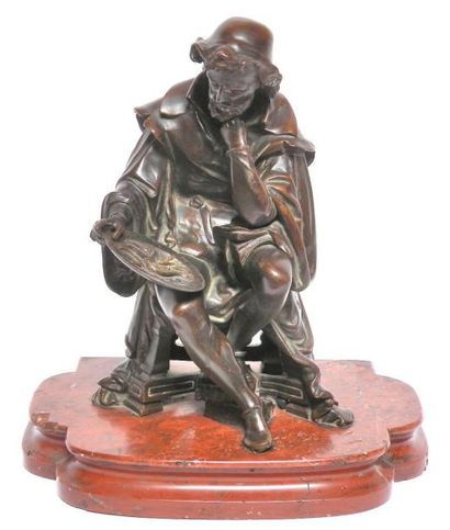 null Ecole française XIXe. Bernard Palissy méditant. Bronze. H. 35 cm
