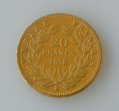 null PIECE de 20 francs or Napoléon III 1858