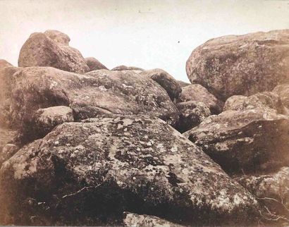 null Eugène CUVELIER (1837-1900). Rochers près des gorges d’Apremont. Forêt de Fontainebleau...