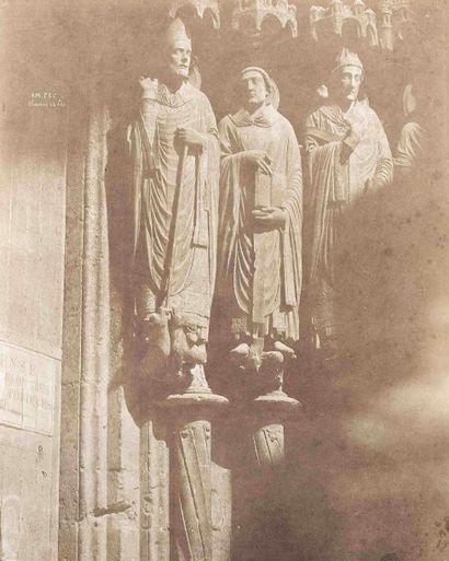 null Émile PÉCARRÈRE (1816-1904). Figures du portail de la cathédrale. Chartres (Eure-et-Loir)....