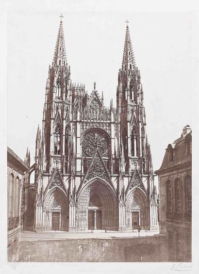 null Édouard-Denis BALDUS (1813-1889). Façade Ouest de l’Abbaye Saint-Ouen. Rouen...