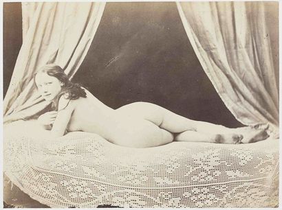 null Félix-Jacques Antoine MOULIN (1802-1875). Nu allongé, Amélie. 1852. Épreuve...