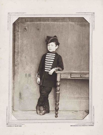 null Léon CRÉMIÈRE (1831-1913). Le prince impérial enfant, en uniforme. 1865. Épreuve...