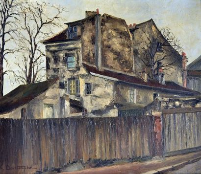 null Germain DELATOUSCHE (1898-1966). Rue des reculettes. Huile sur toile signée...