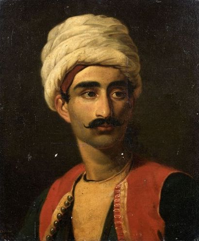 null Attribué à Alexandre-François CAMINADE (1783 - 1862). Portrait présumé de Hassan,...