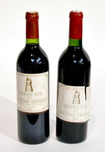 null 2 BLLES de Château Latour 1964, 1979 ( étiquette décollée )