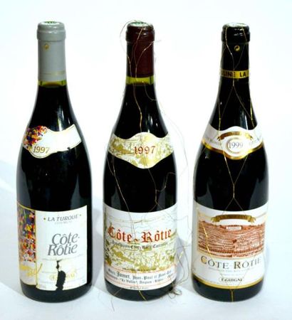 null 3 BLLES de Côte Rôtie dont deux E. Guigal La Mouline 1999 et La Turque 1997...