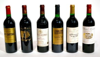 null Lot de 6 BLLES de Bordeaux Margaux dont 1 BLLE de Château Rausan Segla 1993,...