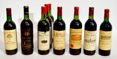 null Lot de 9 BLLEs dont 3 BLLES de Château Belle Mauve 1981, 1 BLLE de Château Petit...