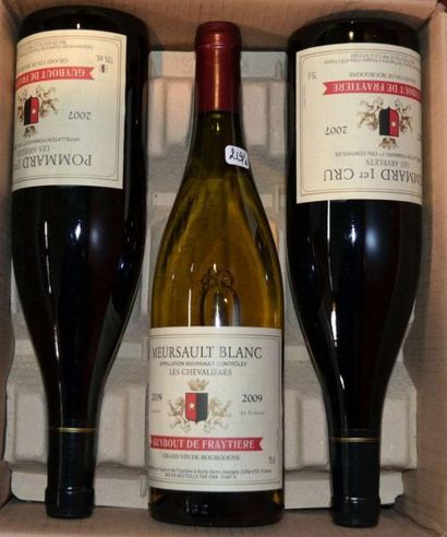 null LOT DE 6 BLLES: 3 MEURSAULT 1er cru blanc 2009 GUYBOUT LES CHARMES, 1 MEURSAULT...