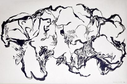 null Bernard SCHULTZE (1915-2005) Composition 6/12/56 Encre noire signée et datée...