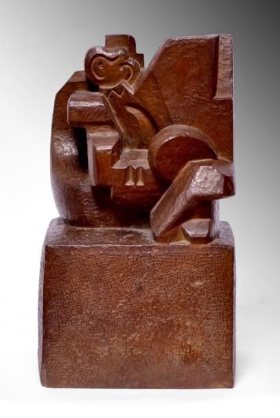Léon BORGEY (1888-1959) Femme assise. Bronze...