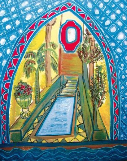 null Haia MARUANI née en 1971. Le jardin intérieur «le Mikvé», acrylique signée....