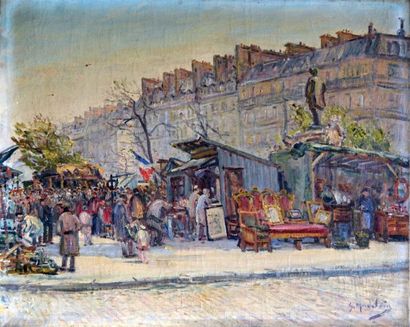 null Gustave MADELAIN (1867-1944). La foire à la Ferraille boulevard Richard Lenoir....