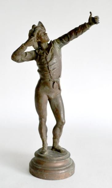 null Alfred BARYE (1839-1882) Archer. Bronze à patine brune signée. H. 50 cm