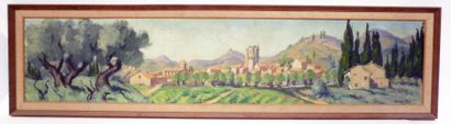 null Roger GRILLON (1881-1938) Vue de village provençal. Huile sur toile signée en...